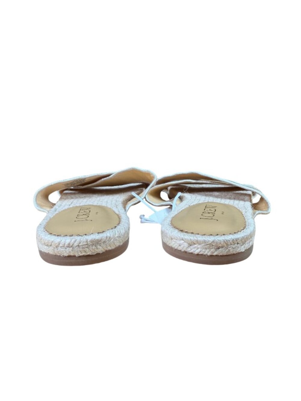 J. Crew Factory BZ198 Scalloped Polka-Dot Raffia Slide Sandals Size 8M NWT - Picture 5 of 7